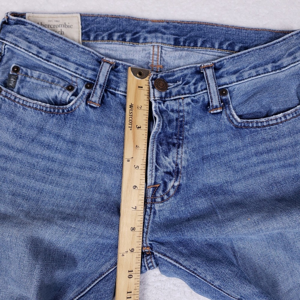 Abercrombie & Fitch Distressed Button Fly Jeans 30x30 Blue - Picture 5 of 12